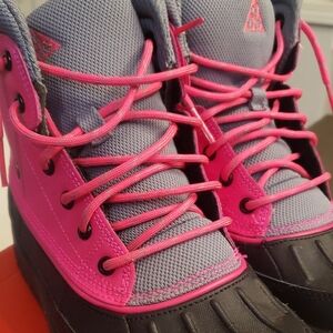 Nike ACG Vibrant Pink and Gray Outdoor Boots